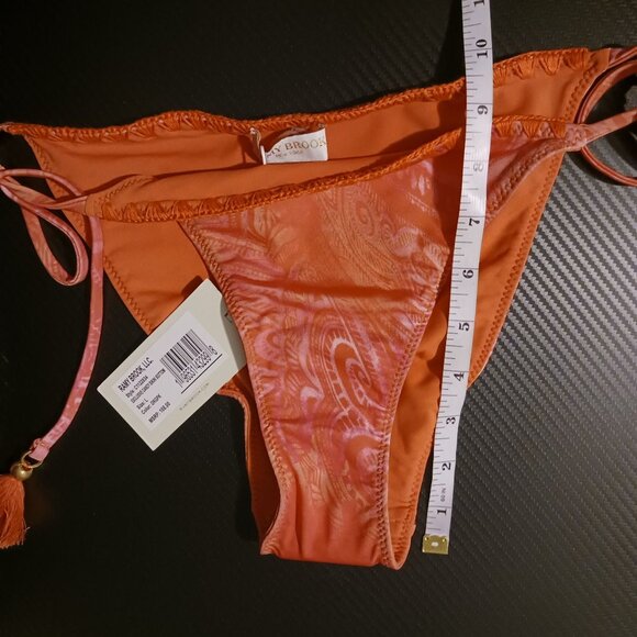 NEW Ramy Brook Womens Side Tie Swim Bottom‎ Separates Orange/Pink Size L - Picture 9 of 10